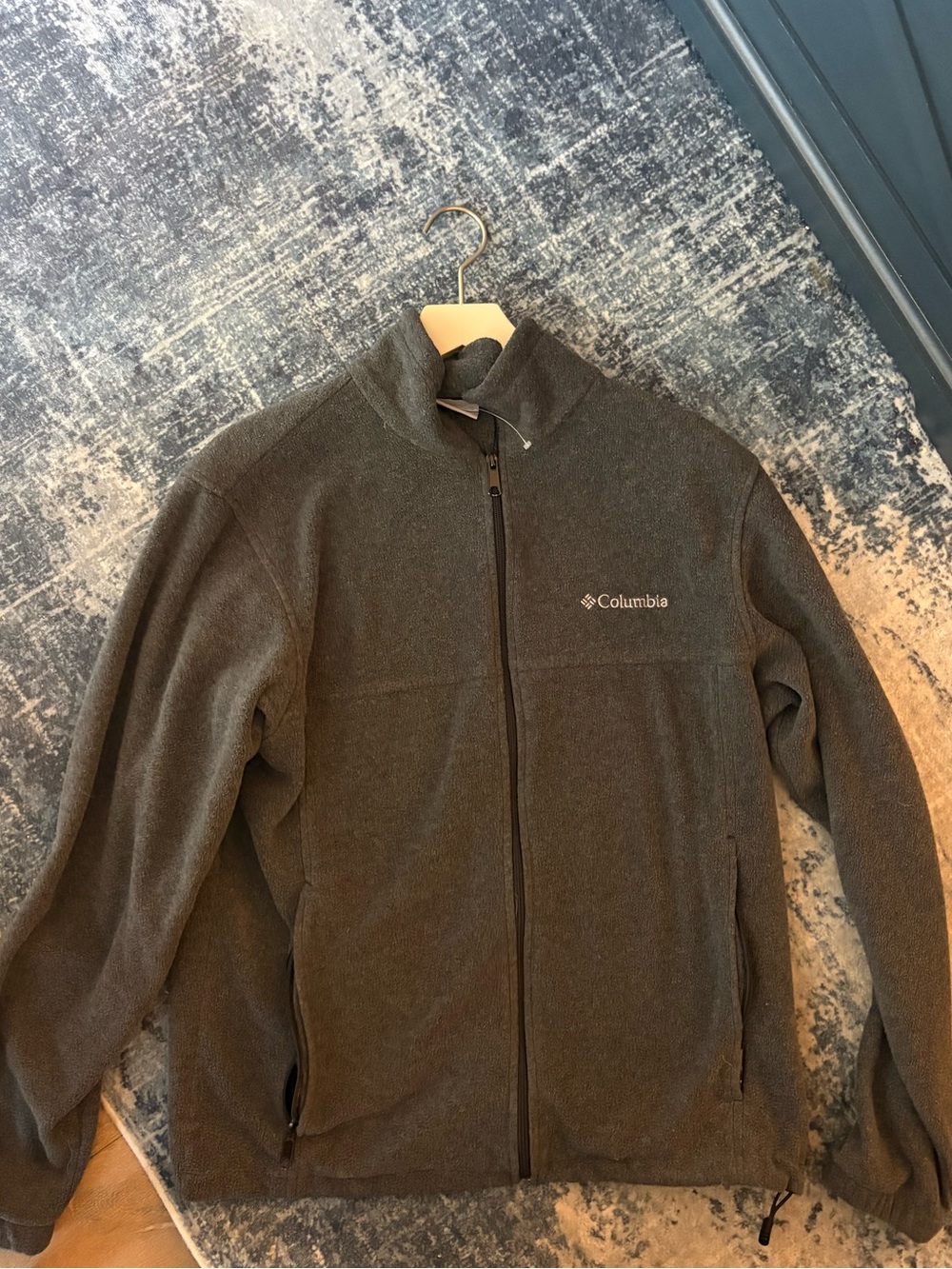 Columbia Men’s Gray Full Zip Fleece Jacket Outdoor Hiking Casual